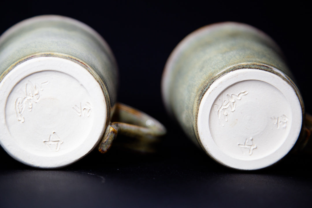 Mossy Green Mug Pair