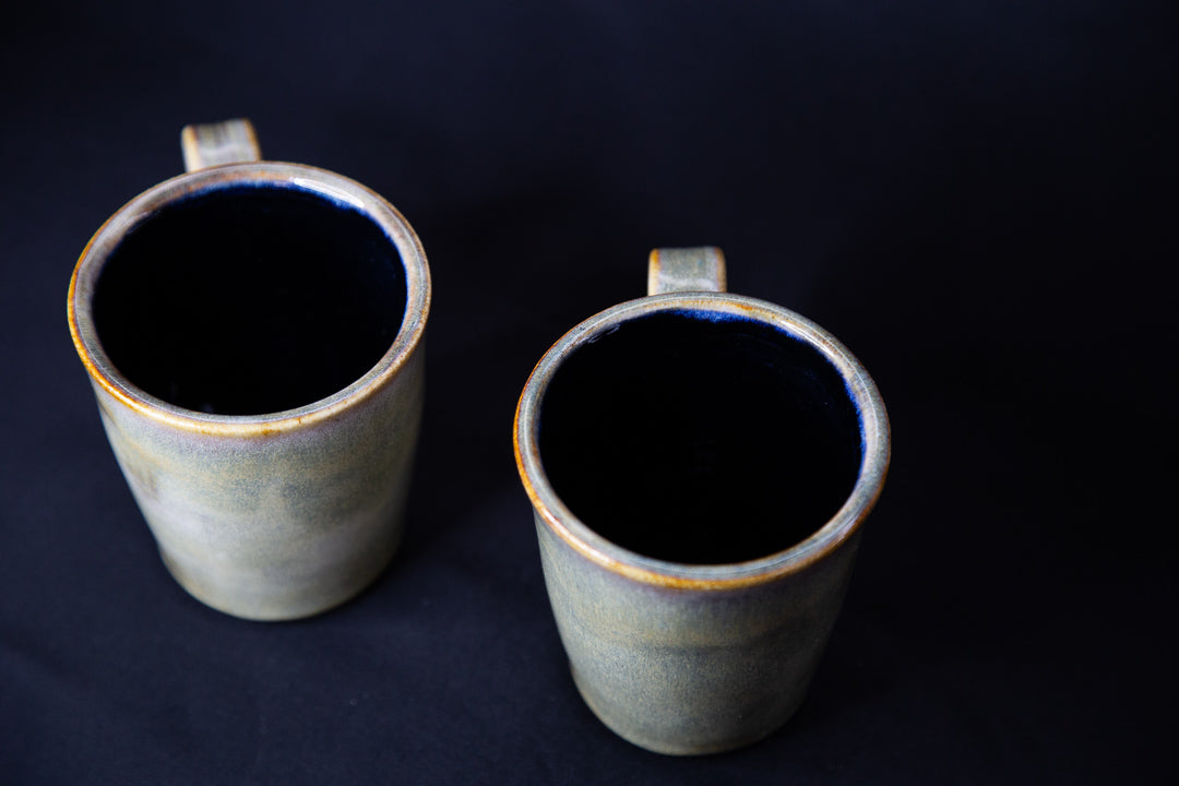 Mossy Green Mug Pair